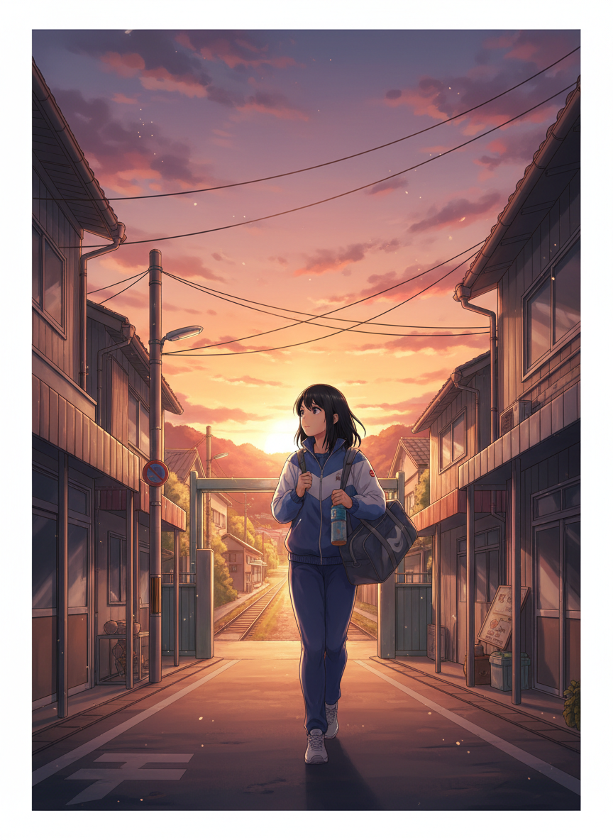 部活帰りの夕焼け