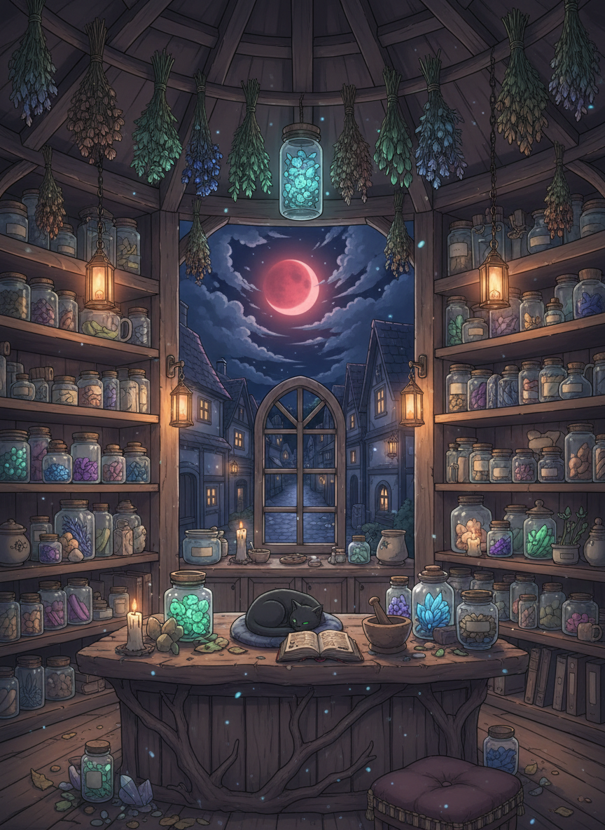 月喰いの夜、魔女の薬草店
