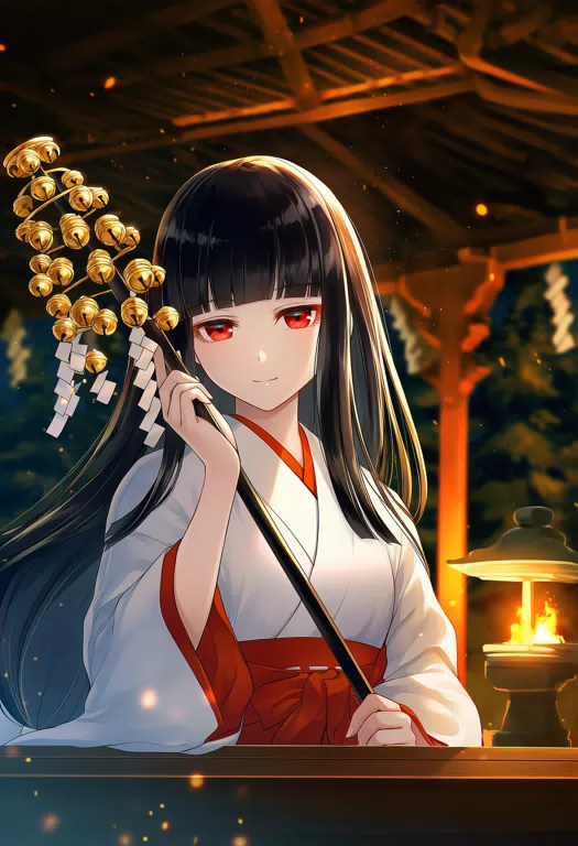 巫女さまに神楽を習う