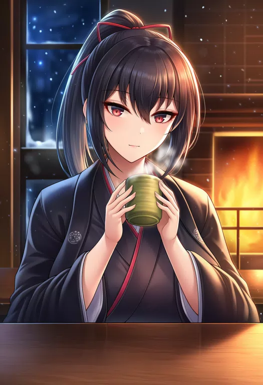 長逗留の剣士に茶を習う